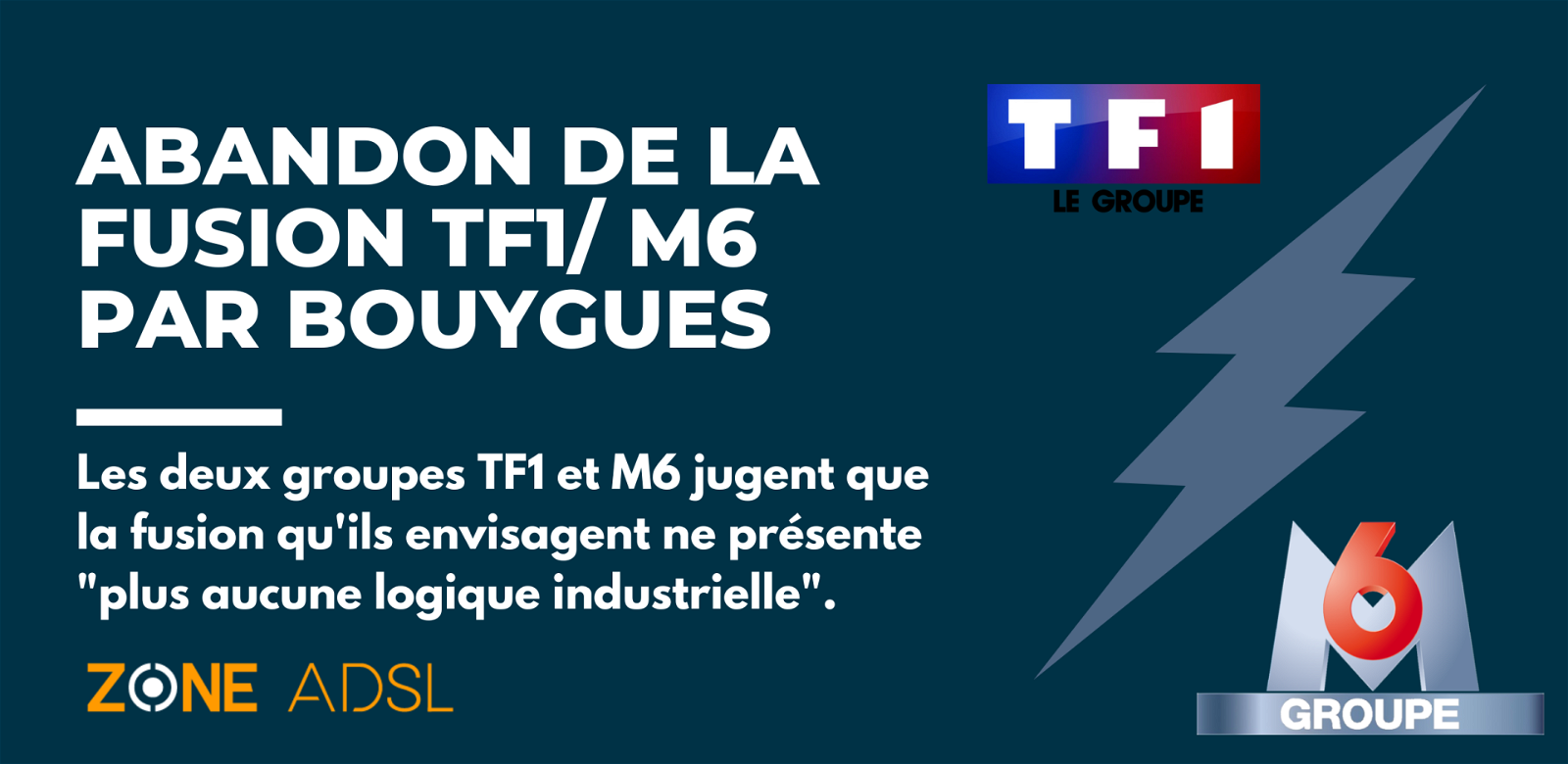 Abandon de la fusion TF1/M6 par Bouygues